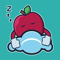 vector illustration of
 apple character slipping