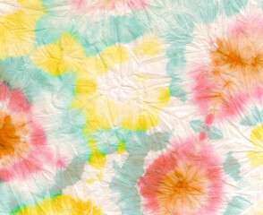 Orange Spiral Tie Dye. Tiedye Hippie Art. Clothes