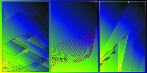 Green and Blue Abstract Background With Lines