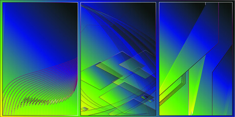 Green and Blue Abstract Background With Lines