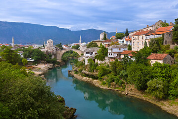 Fototapeta na wymiar Cityscape of Mostar - Bosnia and Herzegovina