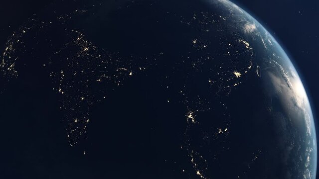 Major Power Outage Across Asia As Seen From Earth Orbit