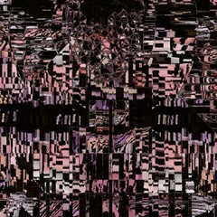 Fototapeta premium chaotic curve oil on water marbling pattern in bright warm purple pink and white colours and rectangular geometric shapes on a black background