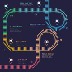  Vector flat style ciry railway scheme. Subway stations map top view