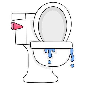 wet water closet. doodle icon drawing