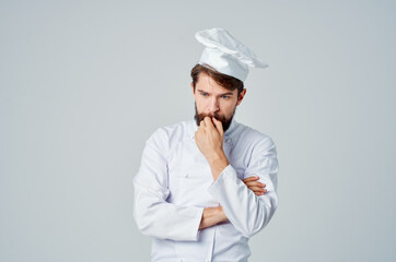 Man work uniform profession kitchen isolated background