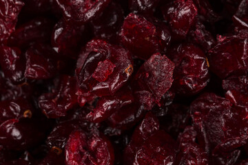Dried cranberries  on white