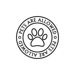 Pets are allowed black glyph icon isolated on white background