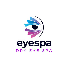 eyespa dry eye spa logo,  creative colorfull abstract eye vector