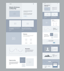 Website design template. Landing page wireframe.