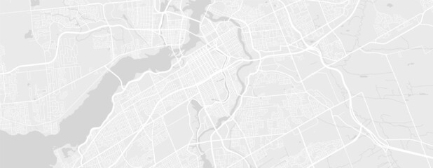 White and light grey Ottawa city area vector horizontal background map, streets and water cartography illustration.