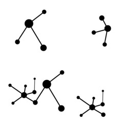 Constellation and molecule clipart. Cute illustration in cartoon childish style.