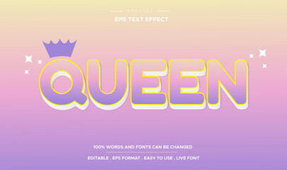 Editable text effect queen style