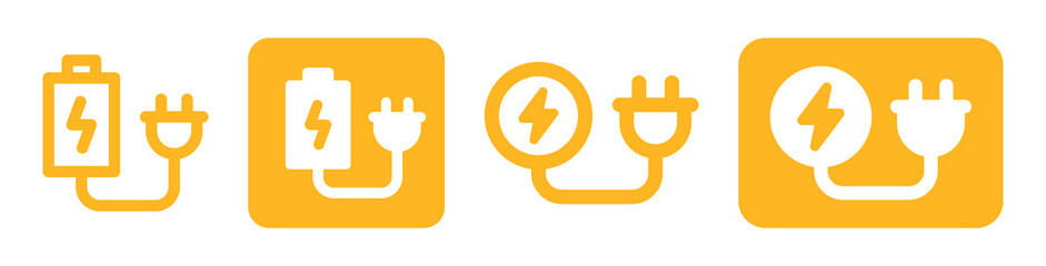 Fototapeta premium Charging battery icon set. Power energy symbol on graphic design.