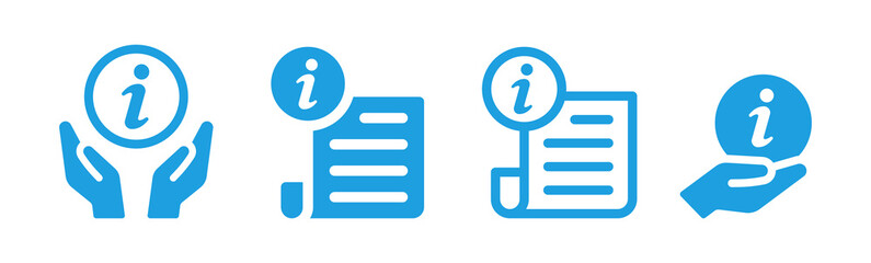 Info sign. Help desk service icon set.