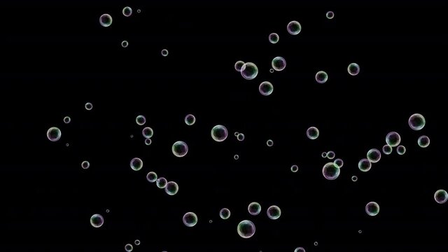 Birthday Celebration. Soap Bubbles Particles with Loop Animation Alpha Channel Prores 4444.