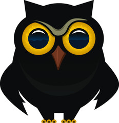 Angry primitive vector owl