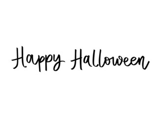 Happy Halloween Vector Hand drawn lettering phrase.