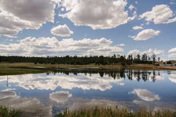 cloud on the water on a lake in Bryce Canyon National Park in united states