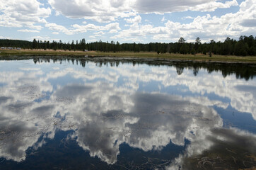 cloud on the water on a lake in Bryce Canyon National Park in united states