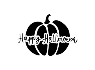 Cute Halloween vector pumpkin illustration. Cartoon autumn symbol