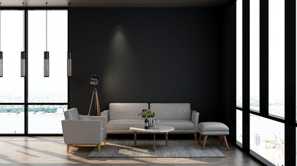 modern office lobby waiting room for company logo mockup