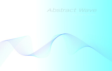 blue abstract wave on white gradient blue background