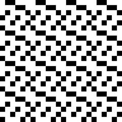 Fototapeta premium Black pixels and white background. Vector seamless repeated pattern with pixels.