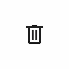 Trash Icon Vector. Recycle Bin Symbol Image