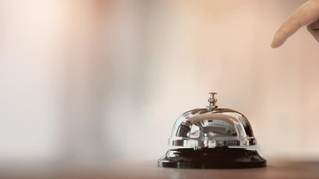 Bell of service with hand, Stop motion video