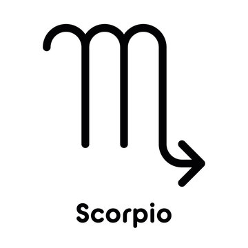Scorpio - astrological sign. One of twelve zodiac symbols. Simple solid line vector icon.