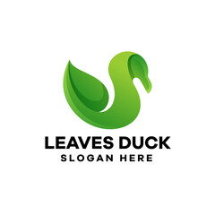 Fototapeta premium Leaves Duck Gradient Logo Design