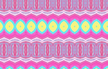 Colorful pattern for textile and design. Geometric ethnic pattern design for background or wallpaper. Abstract pattern. Texture with wavy, curves lines. Bright dynamic background with colorful wavy st