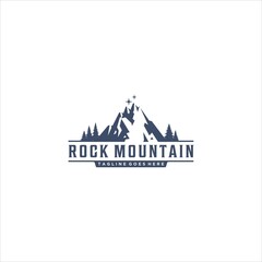 Rocky Mountain Peak Vintage Logo Design Vector Image