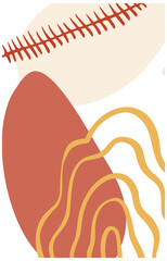 Abstract organic shape and hand draw line background set in pastel colors. Modern collage for posters, social media stories. Vector illustration in trendy style abstract design