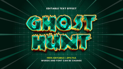 Ghost hunt editable text effect in modern 3d style - obrazy, fototapety, plakaty