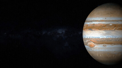 Jupiter, isolated on black. A comparison between the planets Earth and Jupiter on a clean black background. This image elements furnished by NASA