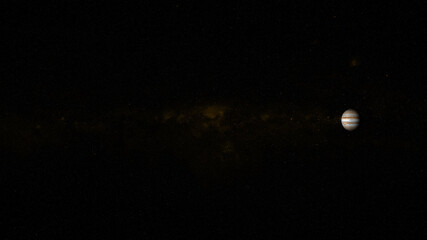 Jupiter, isolated on black. A comparison between the planets Earth and Jupiter on a clean black background. This image elements furnished by NASA