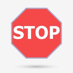Stop sign icon isolated object. Vector illustration.