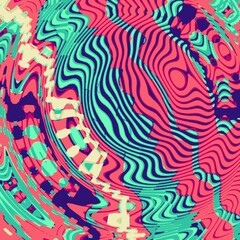 Geometric shapes fish eye pattern with stripes and circles. Hypnotic trippy energy vibe chemistry creative trendy abstract image. 