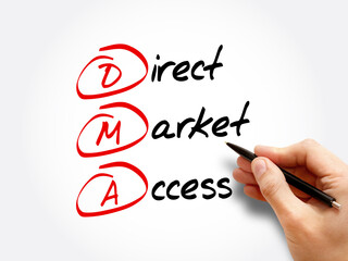 DMA - Direct Market Access acronym, business concept background
