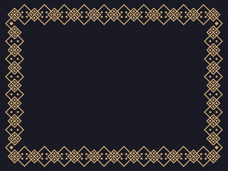 Obraz premium Art deco frame. Vintage linear border. Design a template for invitations, leaflets and greeting cards. Geometric golden frame. The style of the 1920s - 1930s. Vector illustration