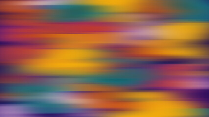Obraz premium Twisted vibrant iridescent gradient blurred of red yellow green orange purple pink and beige colors with smooth movement of the gradient in the frame with copy space. Abstract horizontal concept
