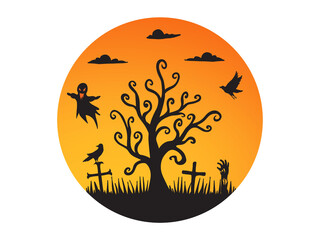 Halloween Silhouette Sublimation. Halloween illustration. Halloween sublimation illustration