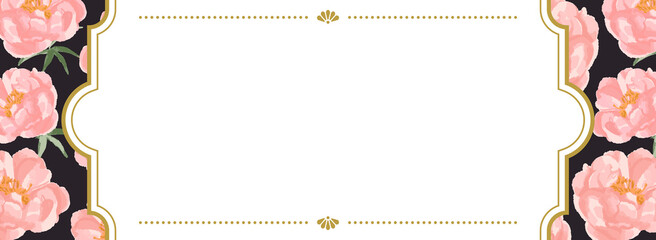 ロマンチックな花柄のバナーテンプレート