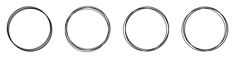 Circle brush handmade icon set