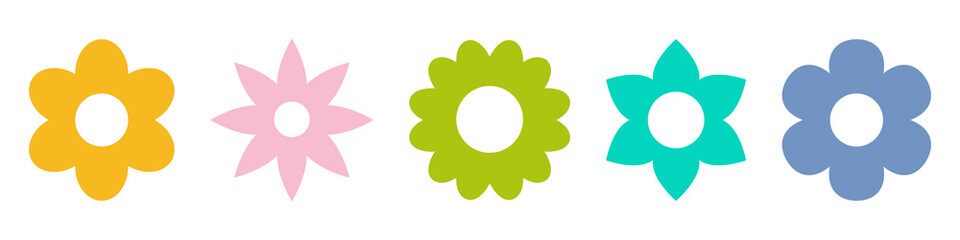 Flower icon set simple design