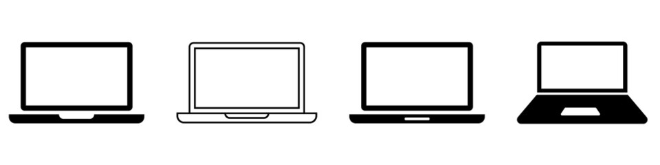Laptop icon set simple design