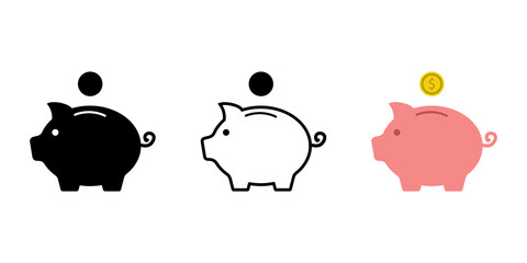 Piggy bank icon. Business concept