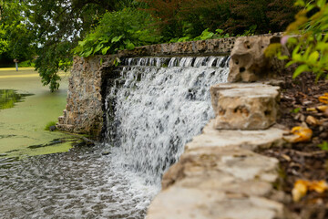 A beautiful waterfall in the park